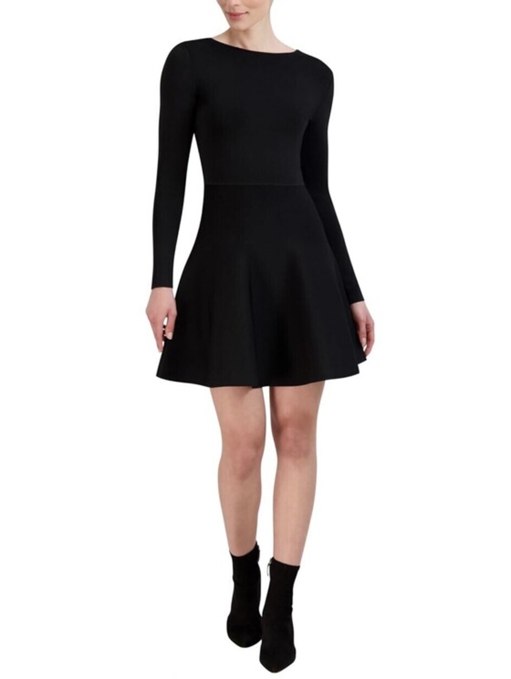 BCBGMaxazria Dress Sweater Knit Fit & Flare Mini Dress Black Size XS